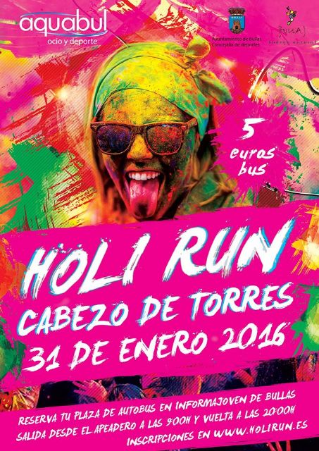 Juventud y Deportes organizan un viaje a Cabezo de Torres para participar en la Holi Run