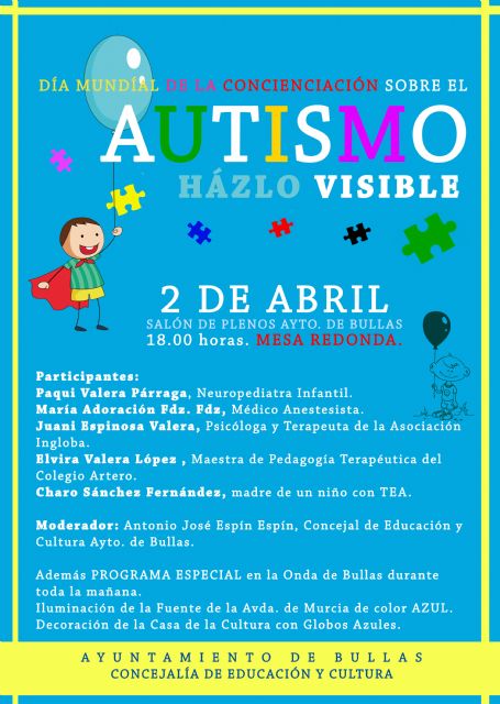 El municipio de Bullas conmemora el Día Mundial del Autismo con una mesa redonda para hablar de este trastorno
