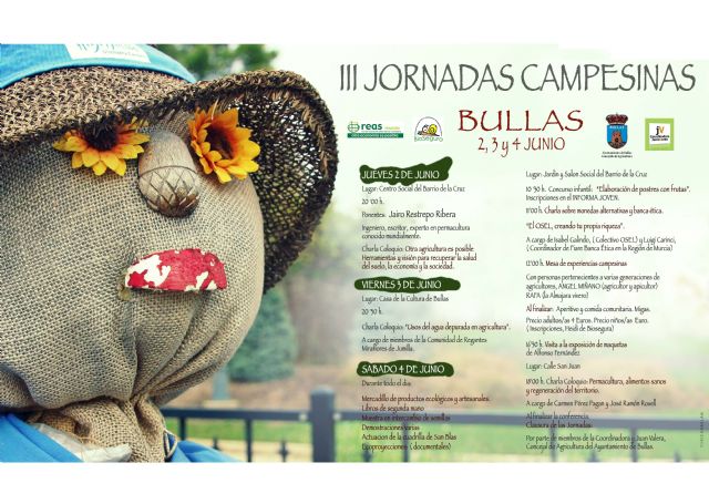 Del 2 al 4 de junio Bullas celebra las III Jornadas Campesinas
