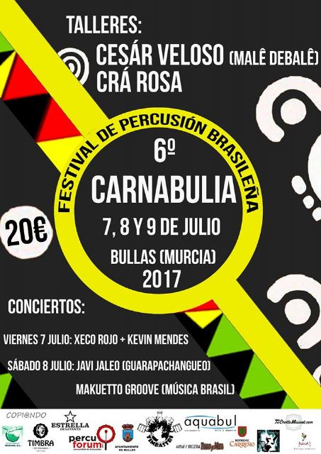 Bullas acoge el próximo fin de semana el Festival de ritmos 'Carnabulia'