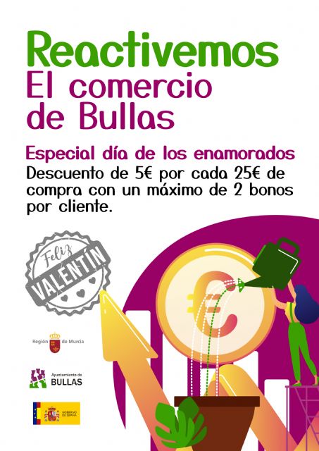 La Concejalía de Comercio lanza la campaña 'Reactivemos el comercio de Bullas' coincidiendo con San Valentín