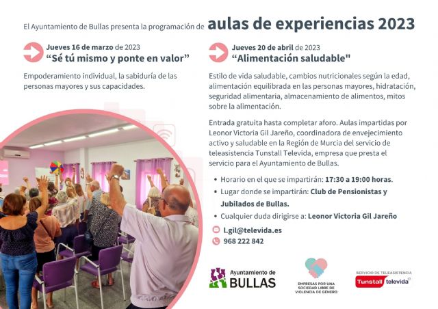 El Ayuntamiento de Bullas y el Servicio de Teleasistencia presentan dos talleres para mayores