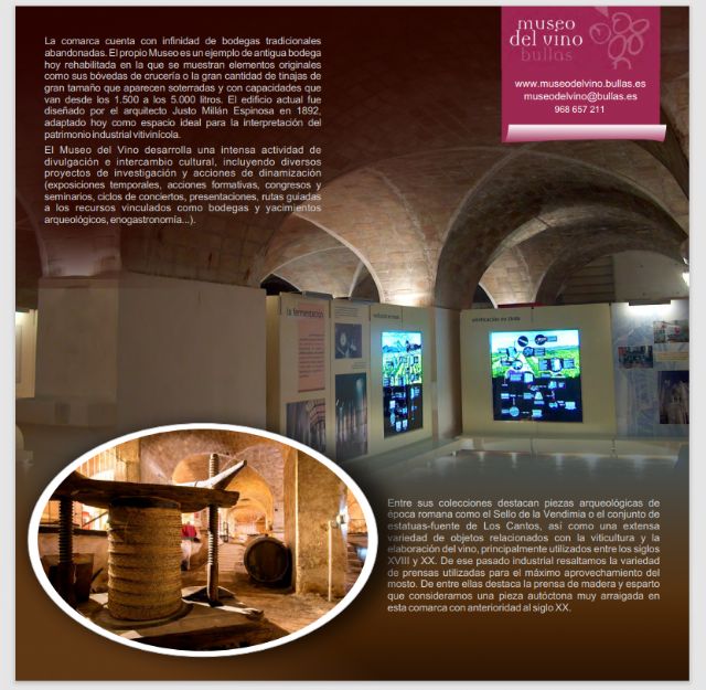 El Museo del Vino de Bullas en la Guía Turismo Industrial de España