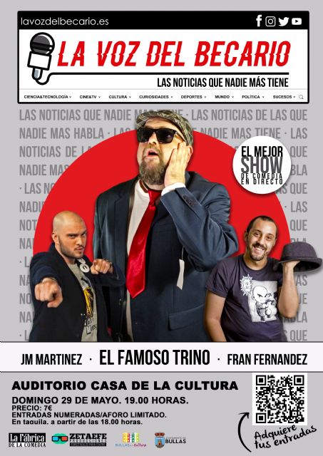 La Casa de Cultura acogerá el 29 de mayo el espectáculo de humor 'La Voz del Becario'