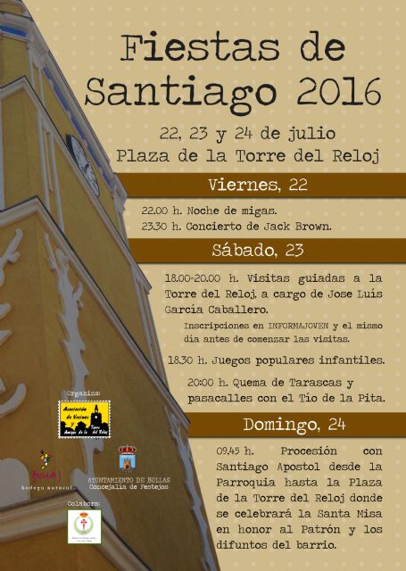 Fiestas en la Torre del Reloj en honor a Santiago