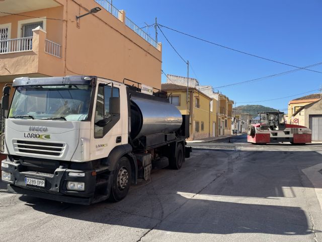 Obras de asfaltado en calles del municipio de Bullas