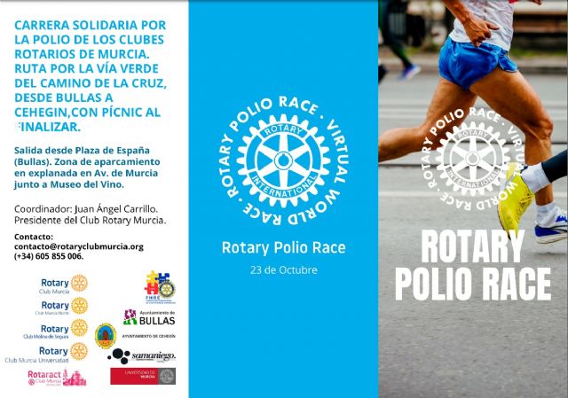 La carrera solidaria por la polio de los clubes Rotarios de Murcia saldrá desde Bullas a Cehegín
