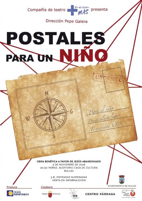 Teatro solidario con la obra 'Postales para un niño'
