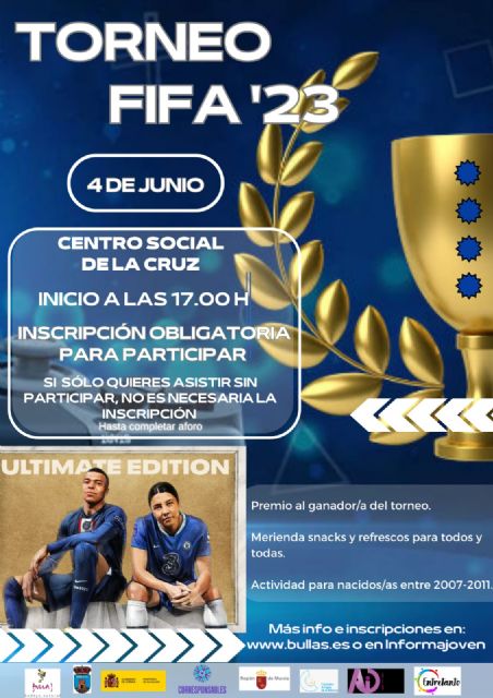 La actividad de Ocio Joven de este domingo será Torneo FIFA '23
